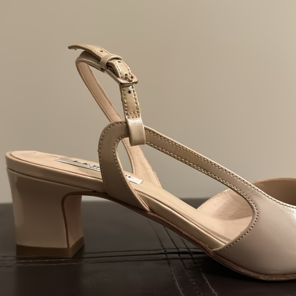 LK Bennett Patent Leather Pointed Toe Kitten Heel Slingbacks - Picture 6 of 13